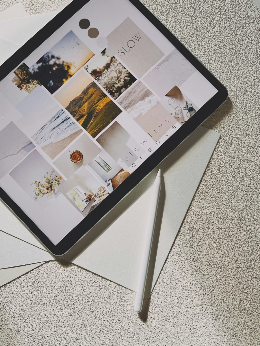 A moodboard used in early brand identity development.